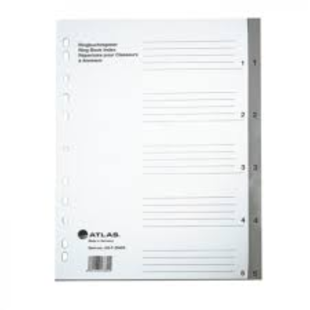 Atlas Plastic Divider A4 1-5 Bx=50st AS-F29405